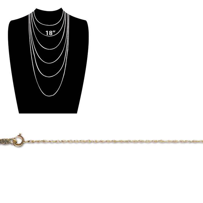 14 KT. Gold Light Weight Rope Chain