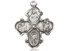 Sterling Silver Large 4 Way Medal