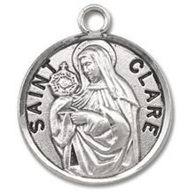 St. Clare Sterling Silver Medal