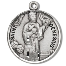 St. Genesius Sterling Silver Medal