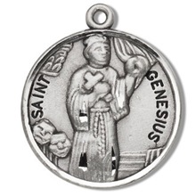 St. Genesius Sterling Silver Medal