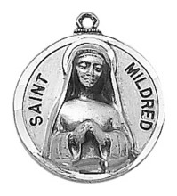 St. Mildred Sterling Silver Medal