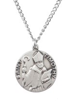 St. Timothy Medal Sterling Silver