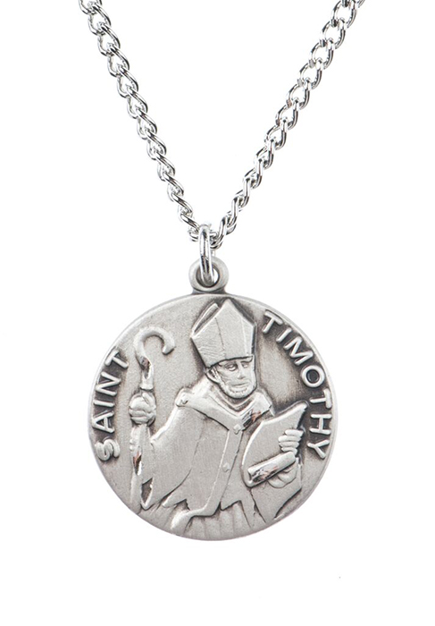 St. Timothy Medal Sterling Silver