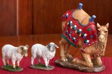 14" KNEELING CAMEL & 2 SHEEP