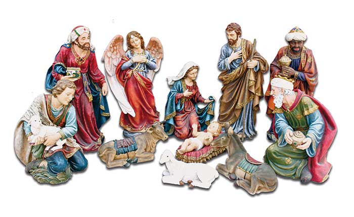 11 Figure Full Color Indoor Nativity Set