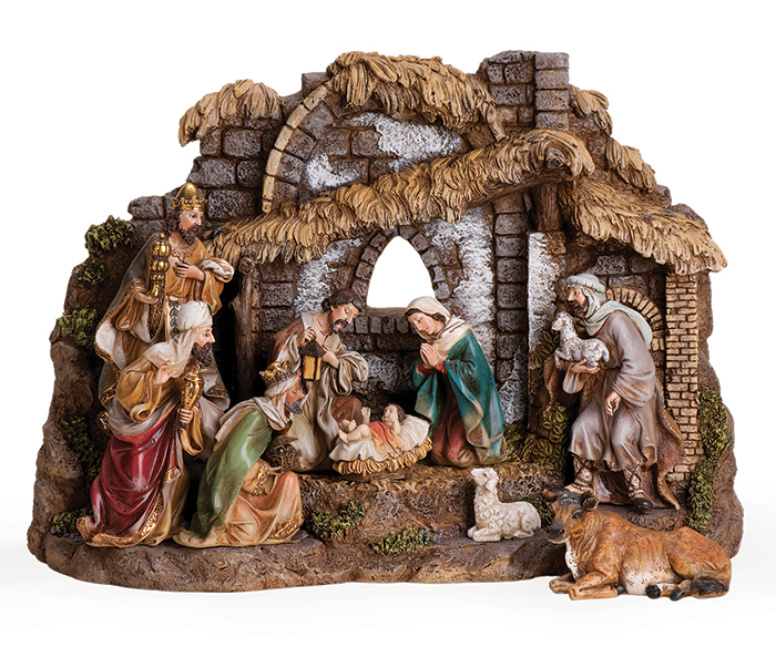 10 Figure Nativity Set with Stable