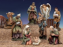 White Finish Cast Fiberglass Nativity Set