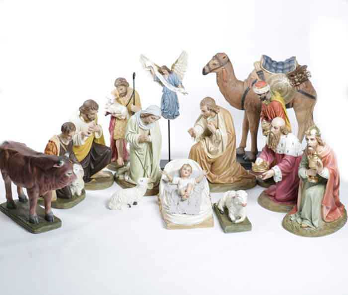 14 Piece Full Color Fiberglass Nativity Set