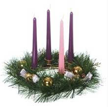 11"DIA PINE CONE ADVENT WREATH