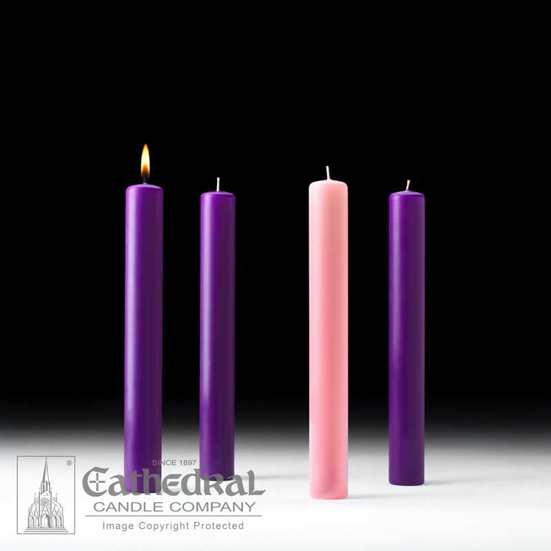 Advent Altar Candles 3 Purple 1 Rose-Pink