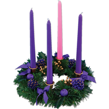 Pine Cone, Ribbon, and Foliage Advent Wreath