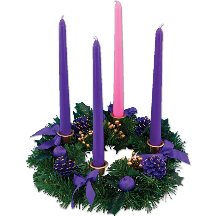 Pine Cone, Ribbon, and Foliage Advent Wreath