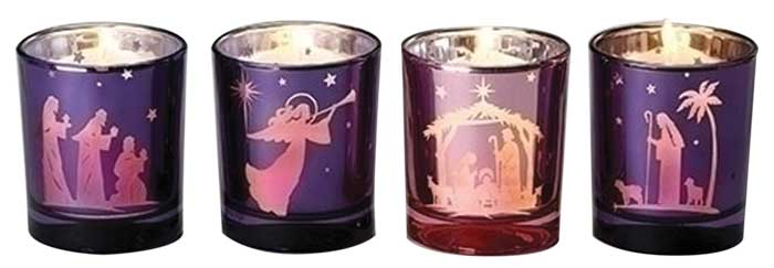 Christmas Nativity Votive Candle Holder Set