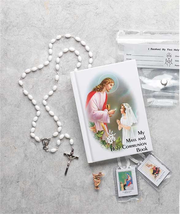 Girl's First Communion Gift Set in a Clear Case