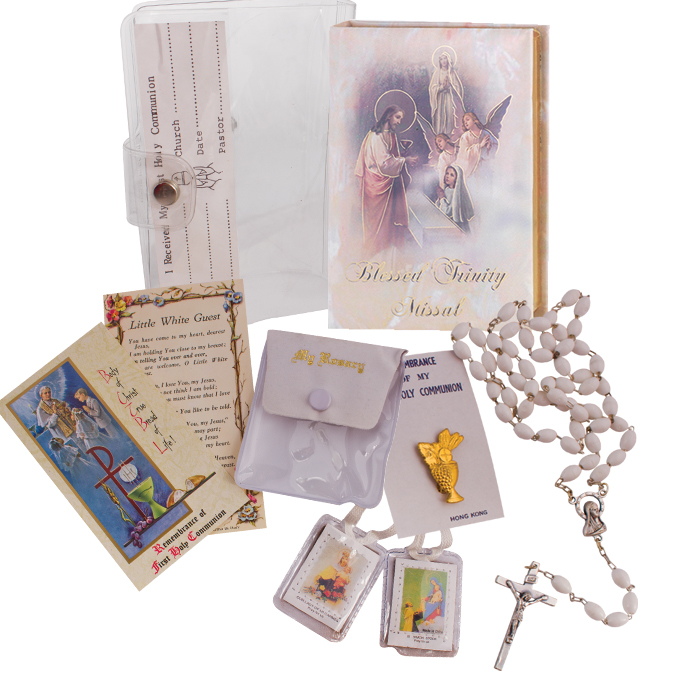 Girls First Communion Sets w/ Clear Vinyl Cover