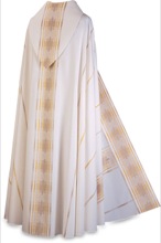WHITE COPE W/CROSS MOTIF IN