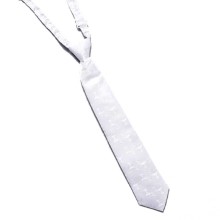 Satin Brocade Pre-Knotted White Tie