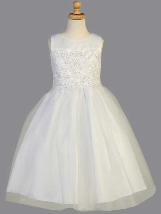 First Communion Dress, Satin and Tulle