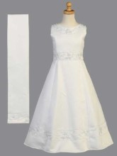 Satin Sleeveless A-Line First Communion Dress