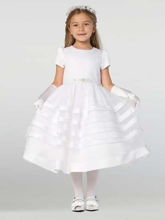 Organza with Satin First Communion Dress