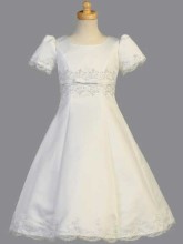 Satin Embroidered First Communion Dress