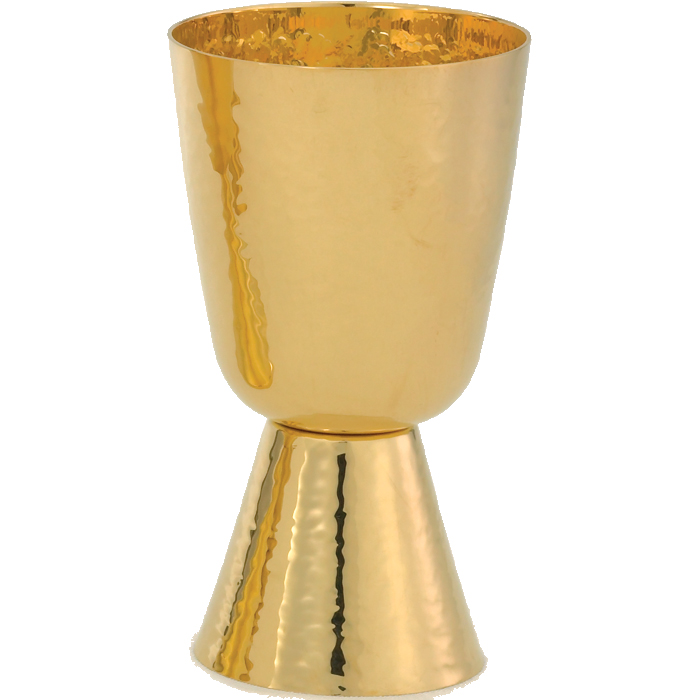 Gold Plated Hammered Chalice
