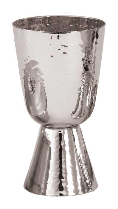 Silver Plated Hammered Chalice
