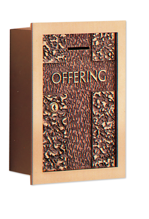 Cross Design Bronze Offering Box
