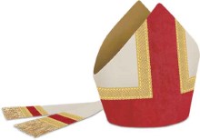 White and Red Custom Mitre