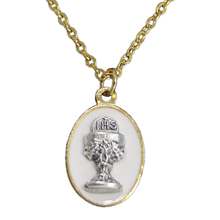 White Enamel Chalice Pendant