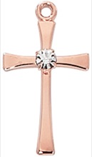 Rose Gold Plated Pewter Cross Pendant