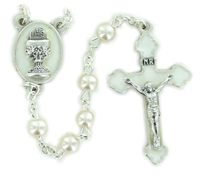 White Communion Rosary