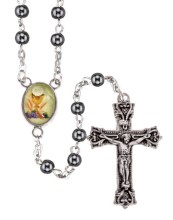 Imitation Hematite Communion Rosary