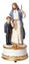 Jesus With Boy Musical Figurine