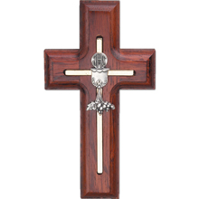 Chalice Rosewood First Communion Wall Cross