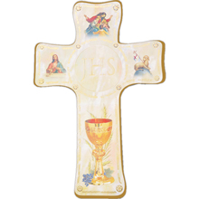 First Communion Picture Wooden Wall Cross