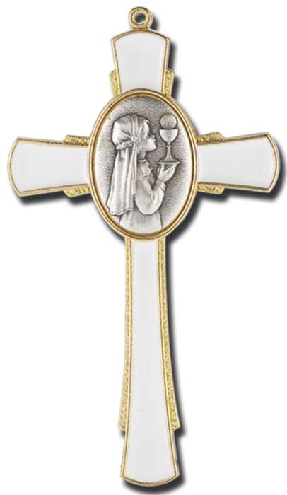 Girl's Enameled First Communion Cross