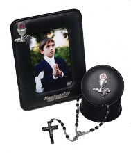 Black First Communion Rosary Case