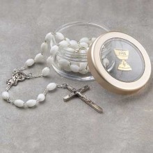 Clear Rosary Box - Girl