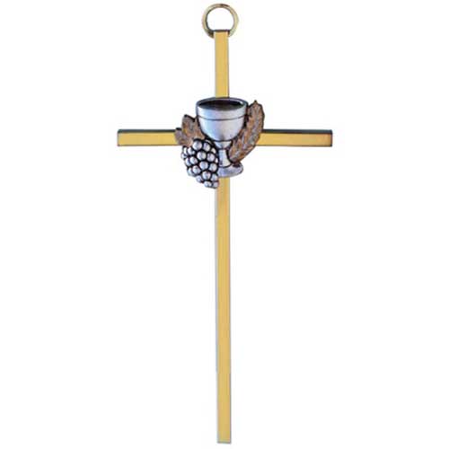 6" Gold Plated Communion Wall Cross