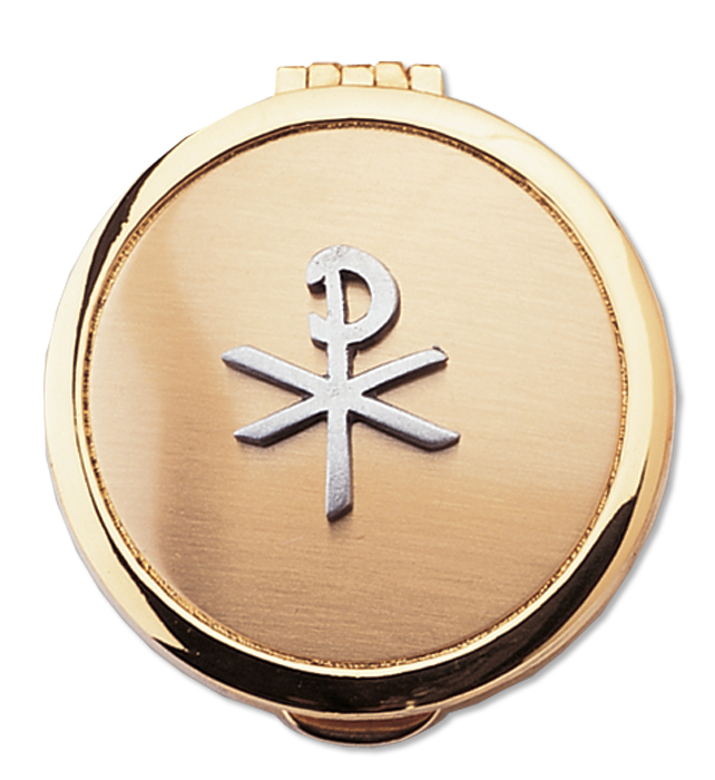 9 Host Pewter Chi Rho Pyx