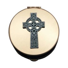 6 to 9 Host Pewter Celtic Cross Pyx