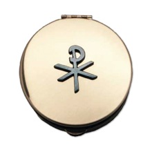 6 to 9 Host Pewter Chi Rho Design Pyx