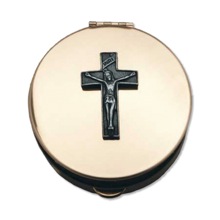 12 to 15 Host Pewter Crucifix Pyx