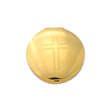 6 Host Capacity Plain Cross Engraved Pyx