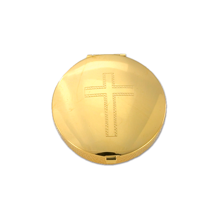 6 Host Capacity Plain Cross Engraved Pyx