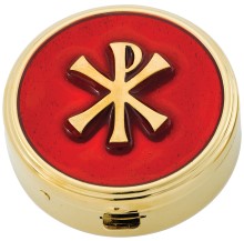 6 to 9 Host Red Enamel Chi Rho Pyx