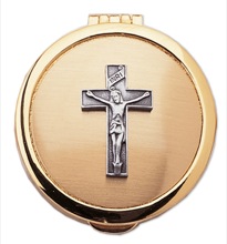 6 to 9 Host Pewter Crucifix Pyx