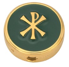 6 to 9 Host Green Enamel and Chi Rho Pyx